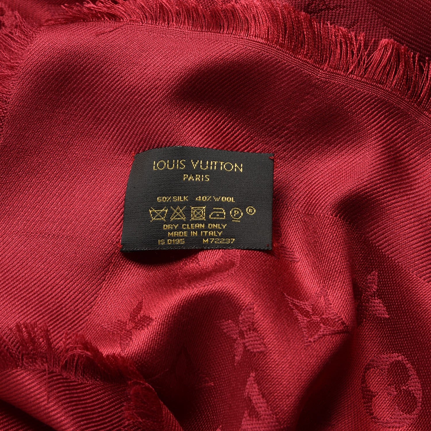 Louis Vuitton Silk Wool Monogram Shawl Pomme D'Amour 4 of 5