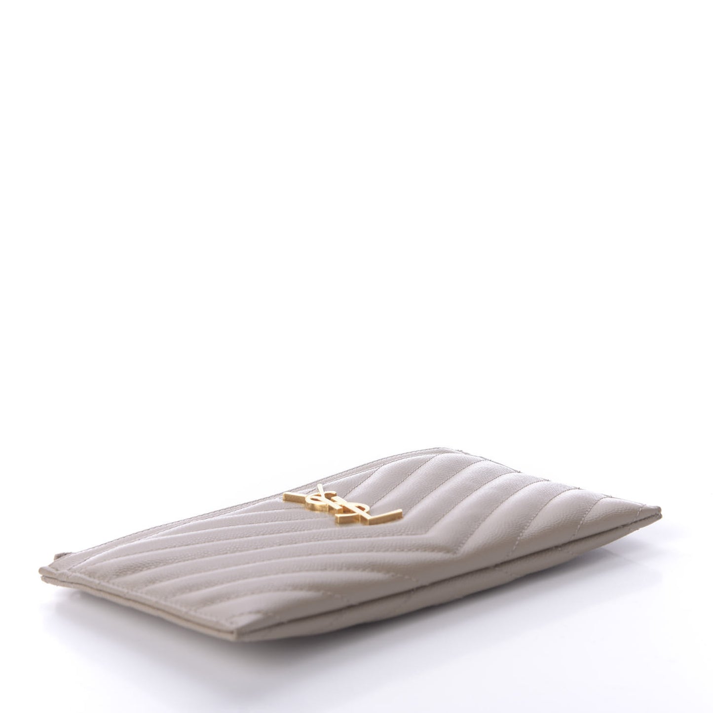 Grain De Poudre Chevron Monogram Bill Pouch Dusty Grey