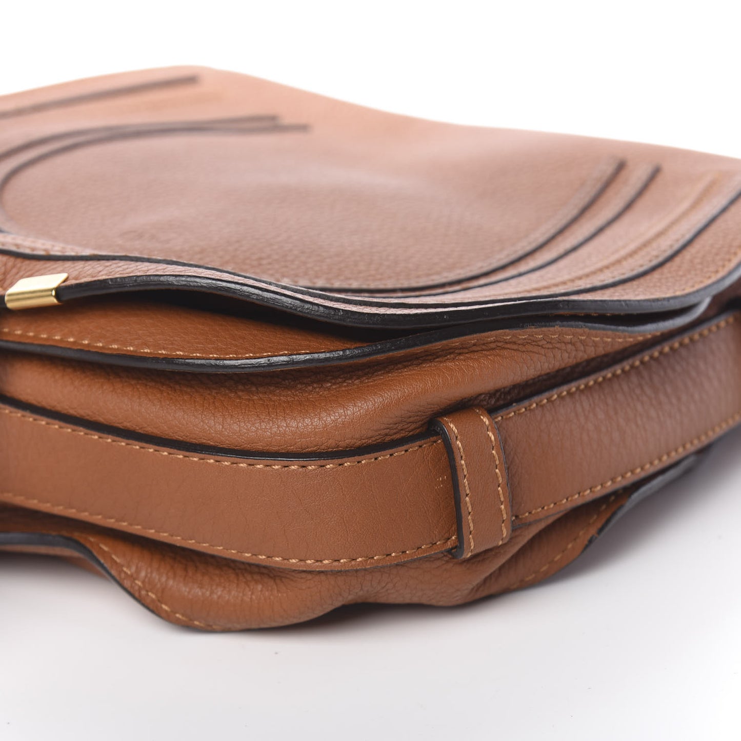 Calfskin Medium Marcie Round Crossbody Bag Tan