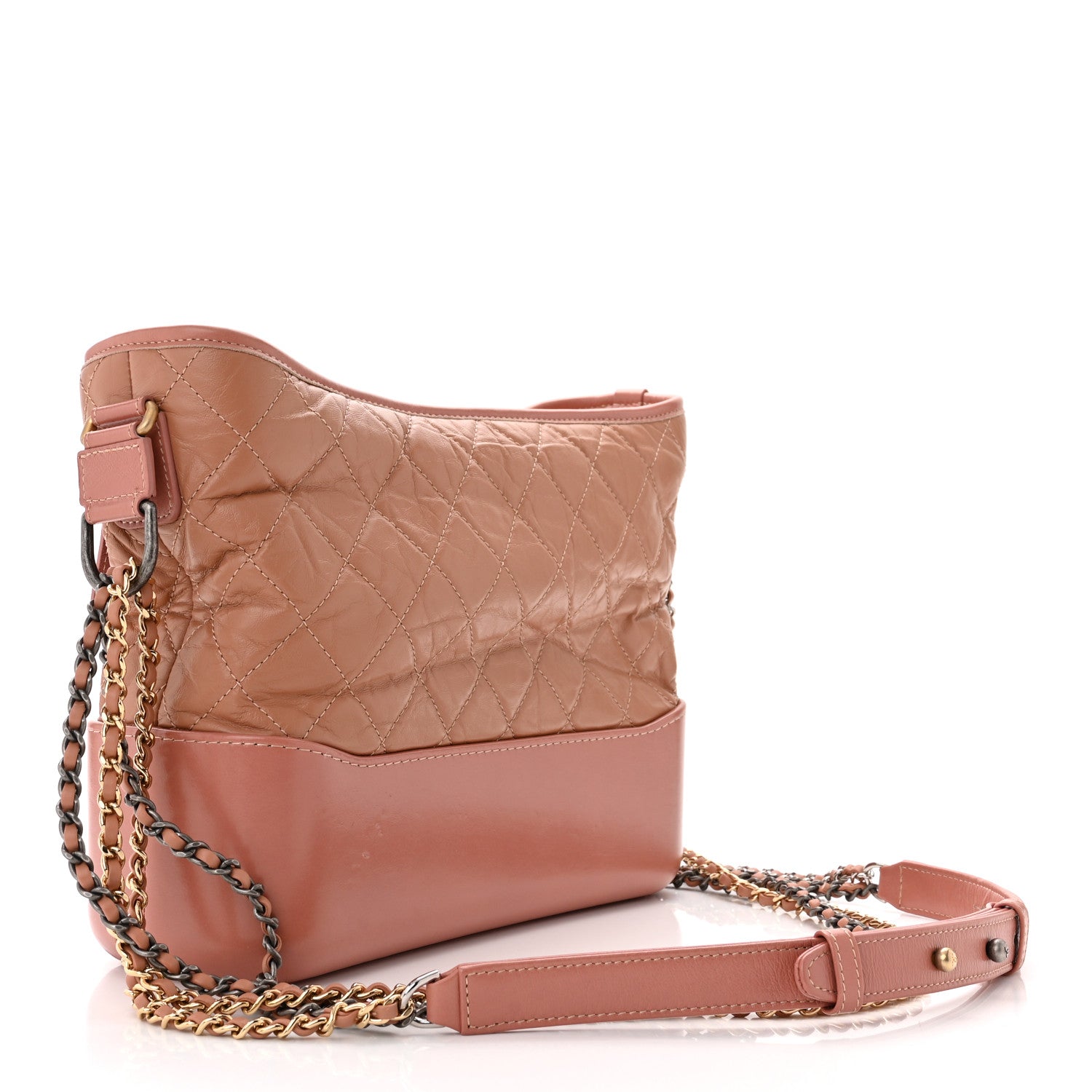 Chanel Aged Calfskin Quilted Medium Gabrielle Hobo Pink 3 of 10