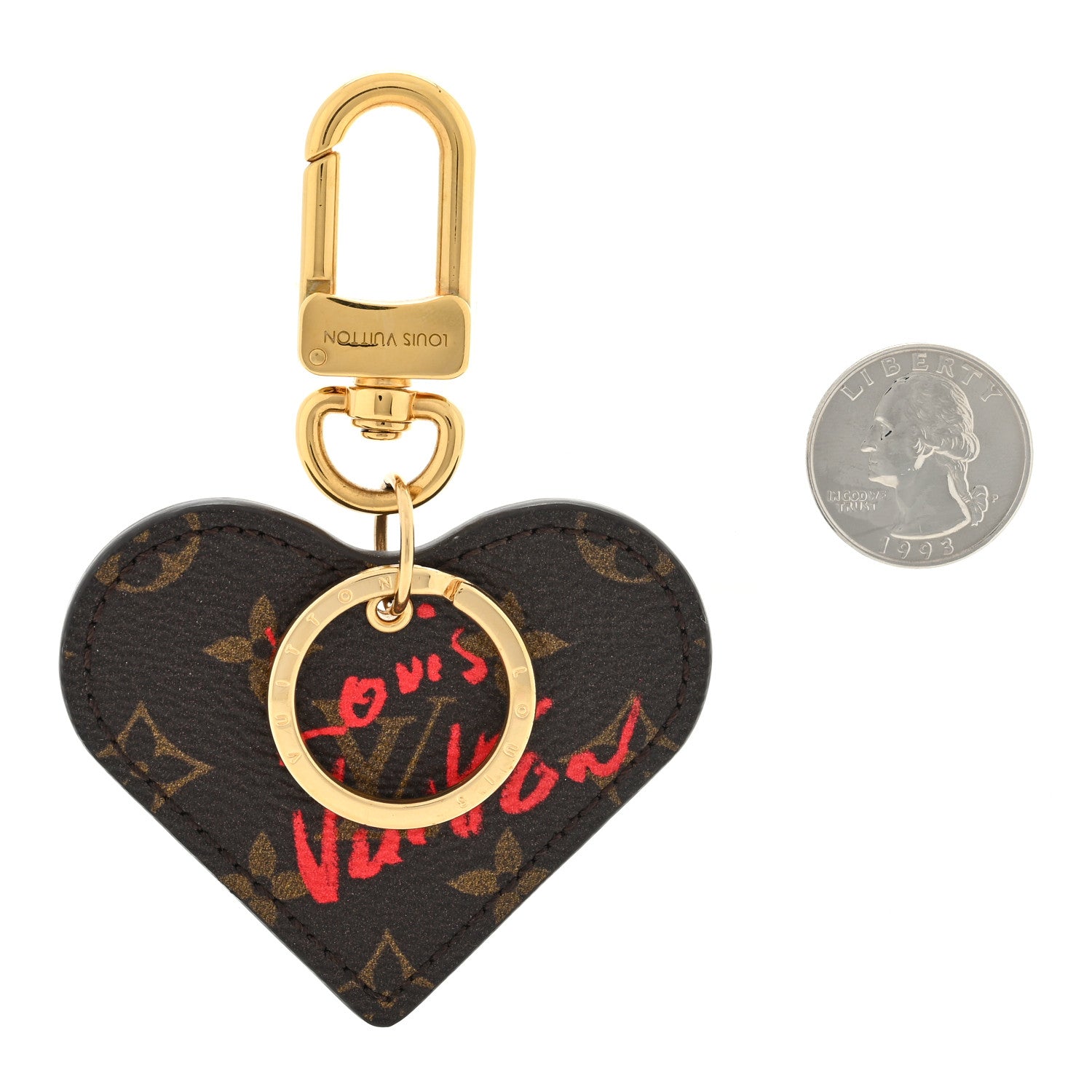 Louis Vuitton Monogram Fall In Love Heart Key Holder Bag Charm 2 of 3