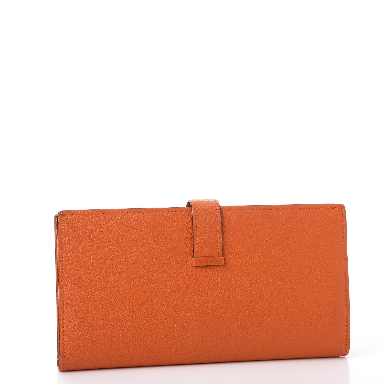 Hermes Chevre Mysore Bearn Gusset Wallet Orange 3 of 10