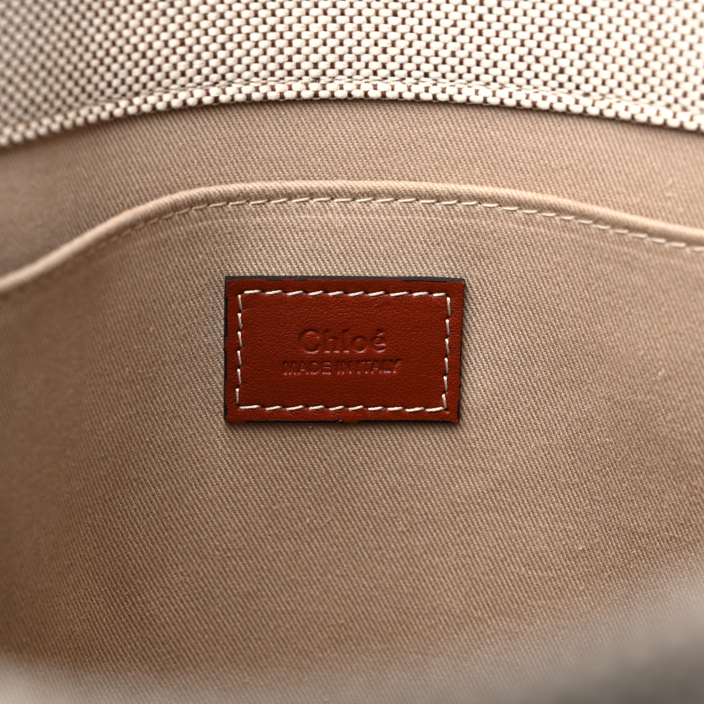 Cotton Calfskin Medium Woody Ribbon Tote White Brown