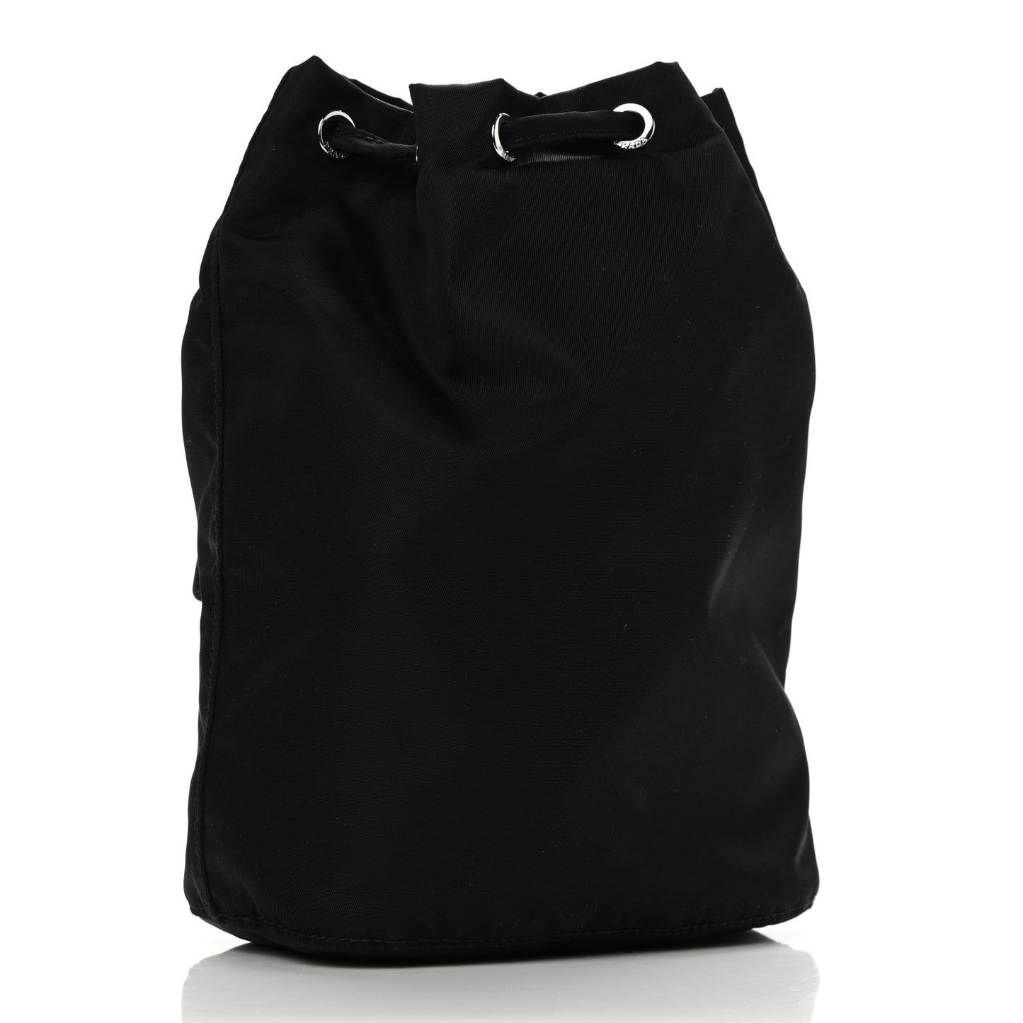 Saffiano Tessuto Nylon Vela Bucket Wristlet Black