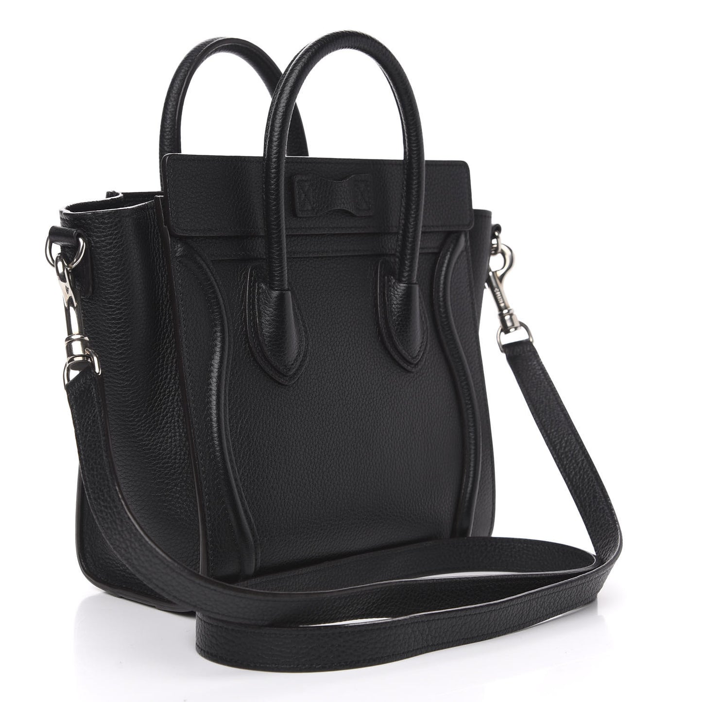 Drummed Calfskin Nano Luggage Black