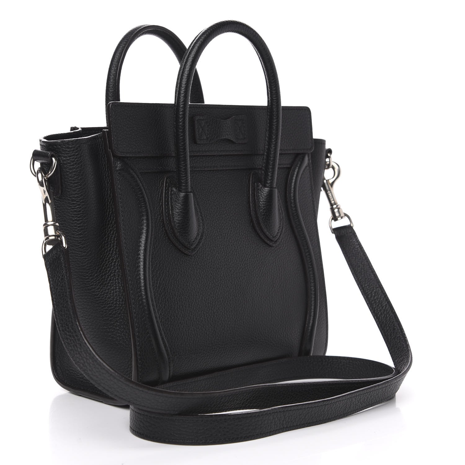 Celine Drummed Calfskin Nano Luggage Black 4 of 10