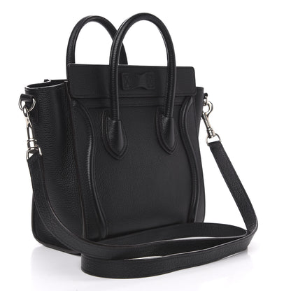 Celine Drummed Calfskin Nano Luggage Black 4 of 10