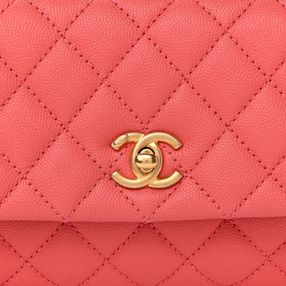Chanel Caviar Lizard Embossed Quilted Mini Coco Handle Flap Pink 8 of 11