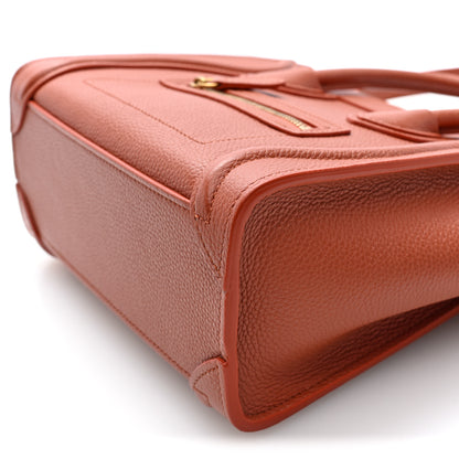 Celine Drummed Calfskin Nano Luggage Terracotta 10 of 10