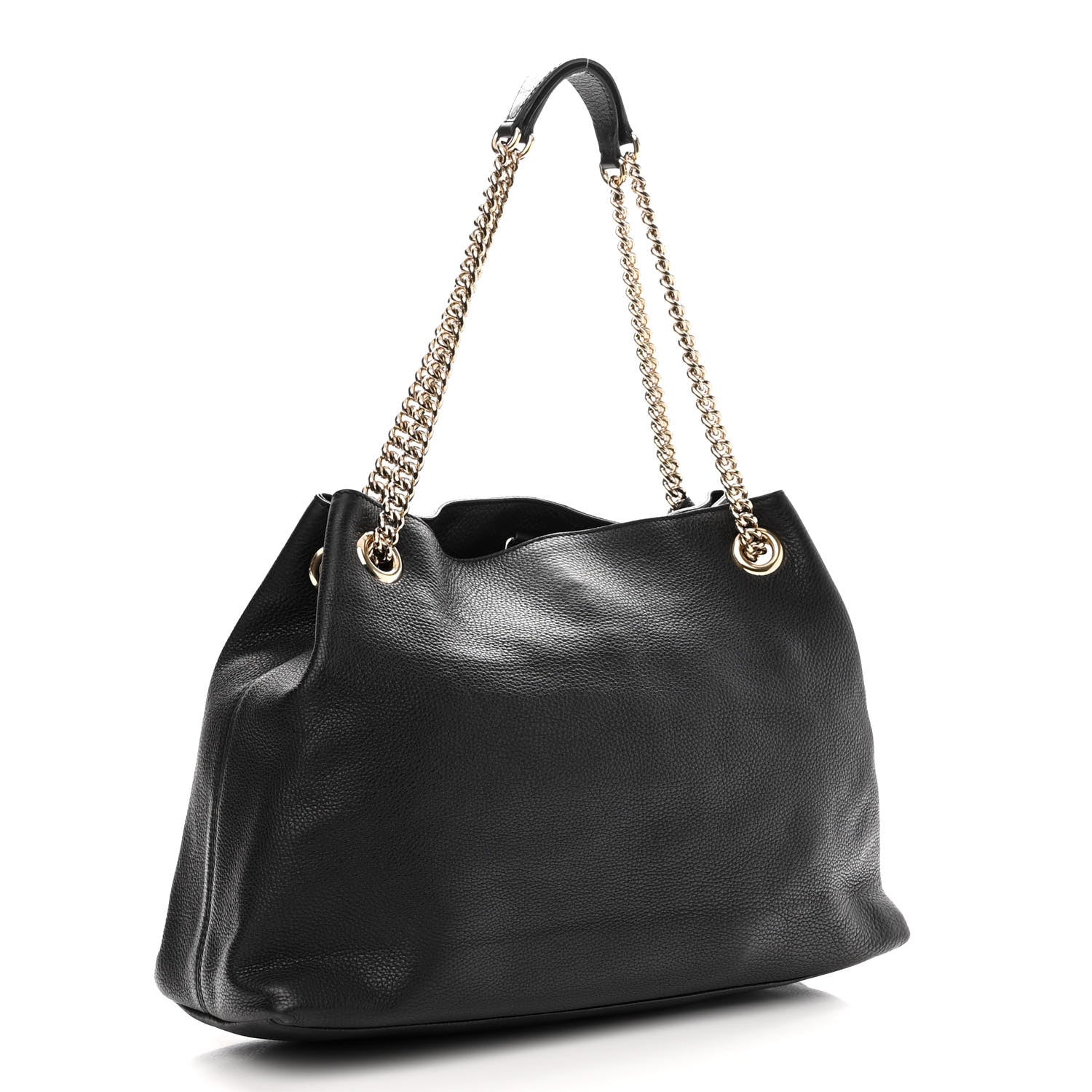 Gucci Pebbled Calfskin Medium Soho Chain Shoulder Bag Black 3 of 11