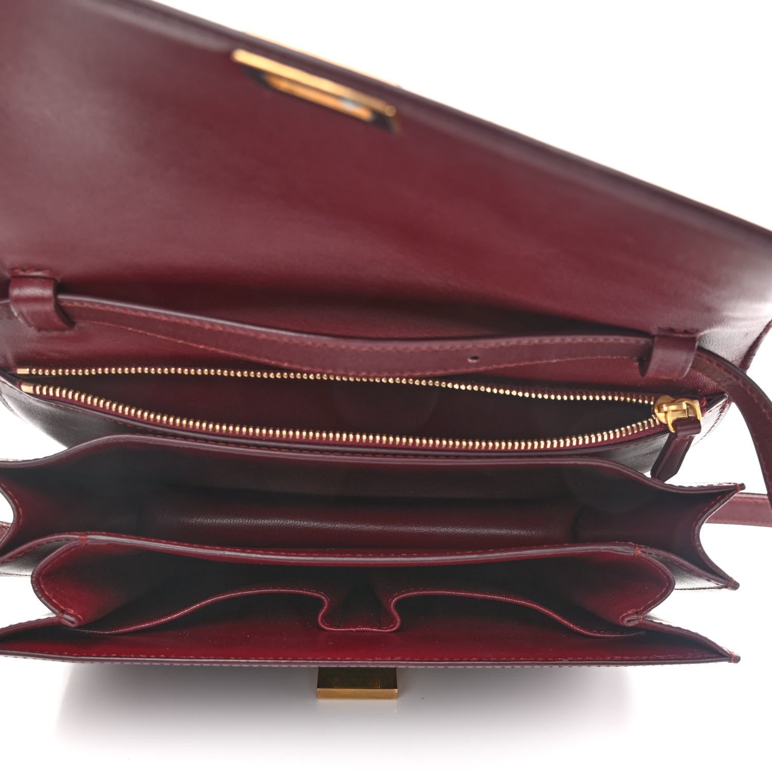 Celine Box Calfskin Medium Classic Box Flap Bag Burgundy 5 of 13