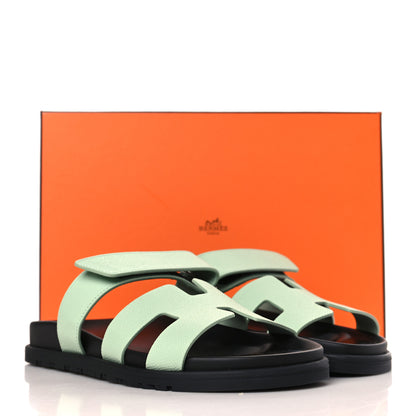 Hermes Epsom Womens Chypre Sandals 37.5 Vert Jade 9 of 9