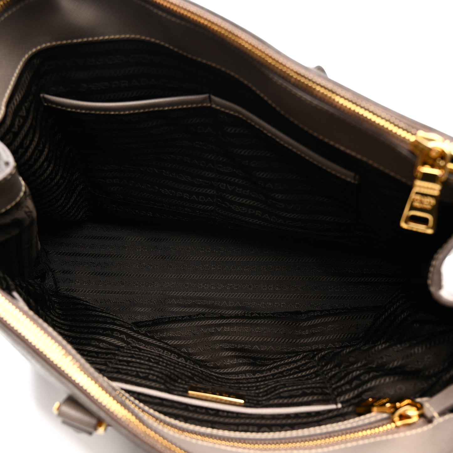 Saffiano Lux Large Galleria Double Zip Tote Argilla