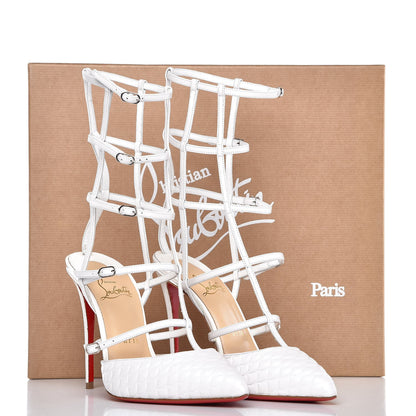 Christian Louboutin Kid Patent Scallop Kadreyana 100 Pumps 38.5 Latte 9 of 9
