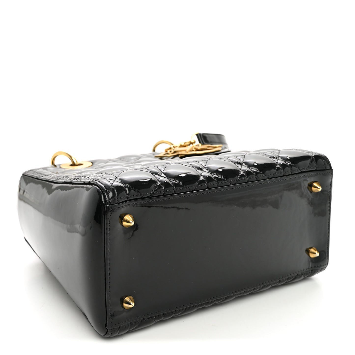 Patent Cannage Medium Lady Dior Black