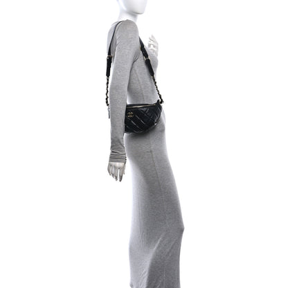 Chanel Shiny Lambskin Quilted Belt Bag Black 2 of 10