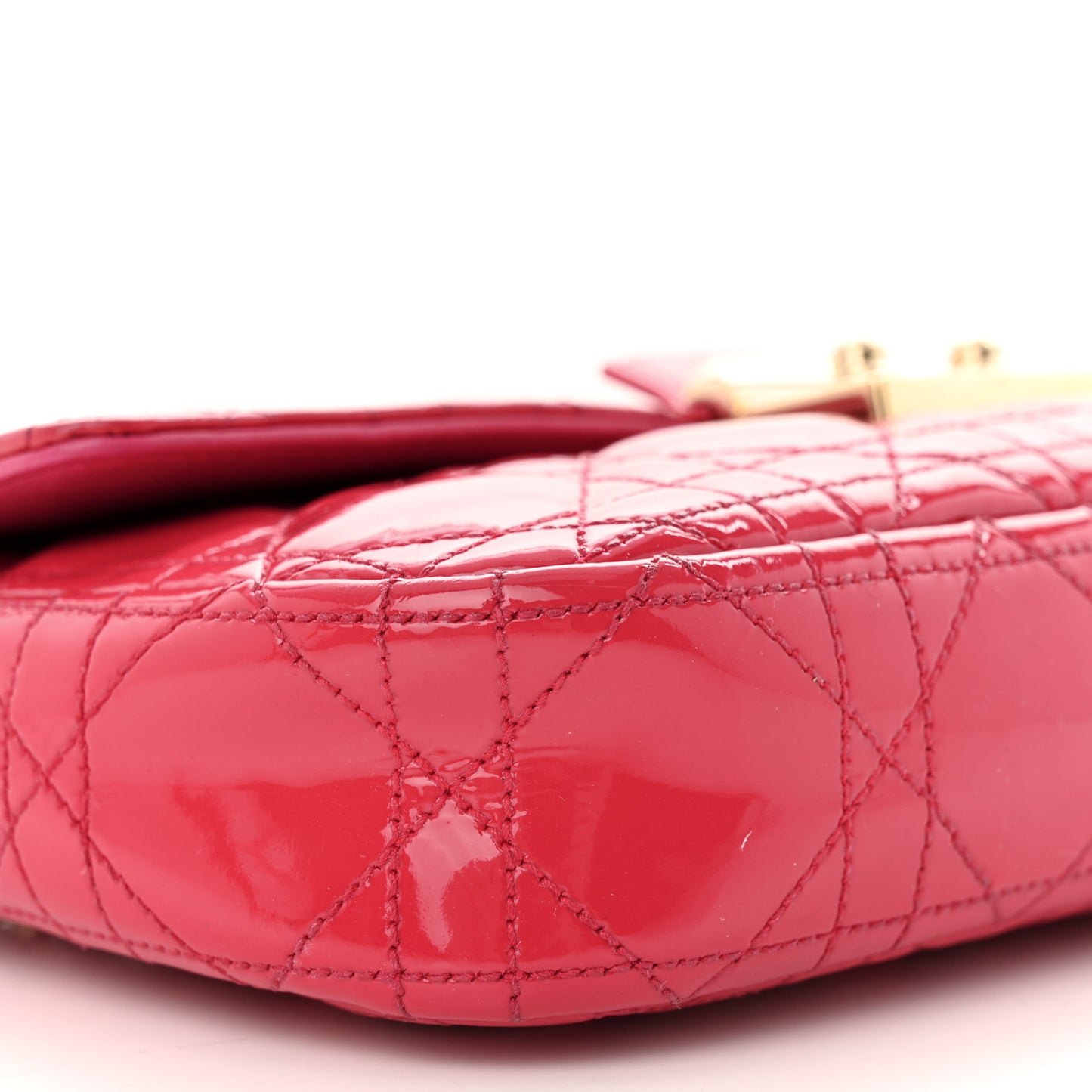 Patent Cannage Miss Dior Promenade Pouch Fuchsia