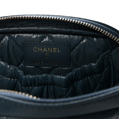 Chanel Caviar Quilted Small Curvy Pouch Cosmetic Case Blue 6 of 8