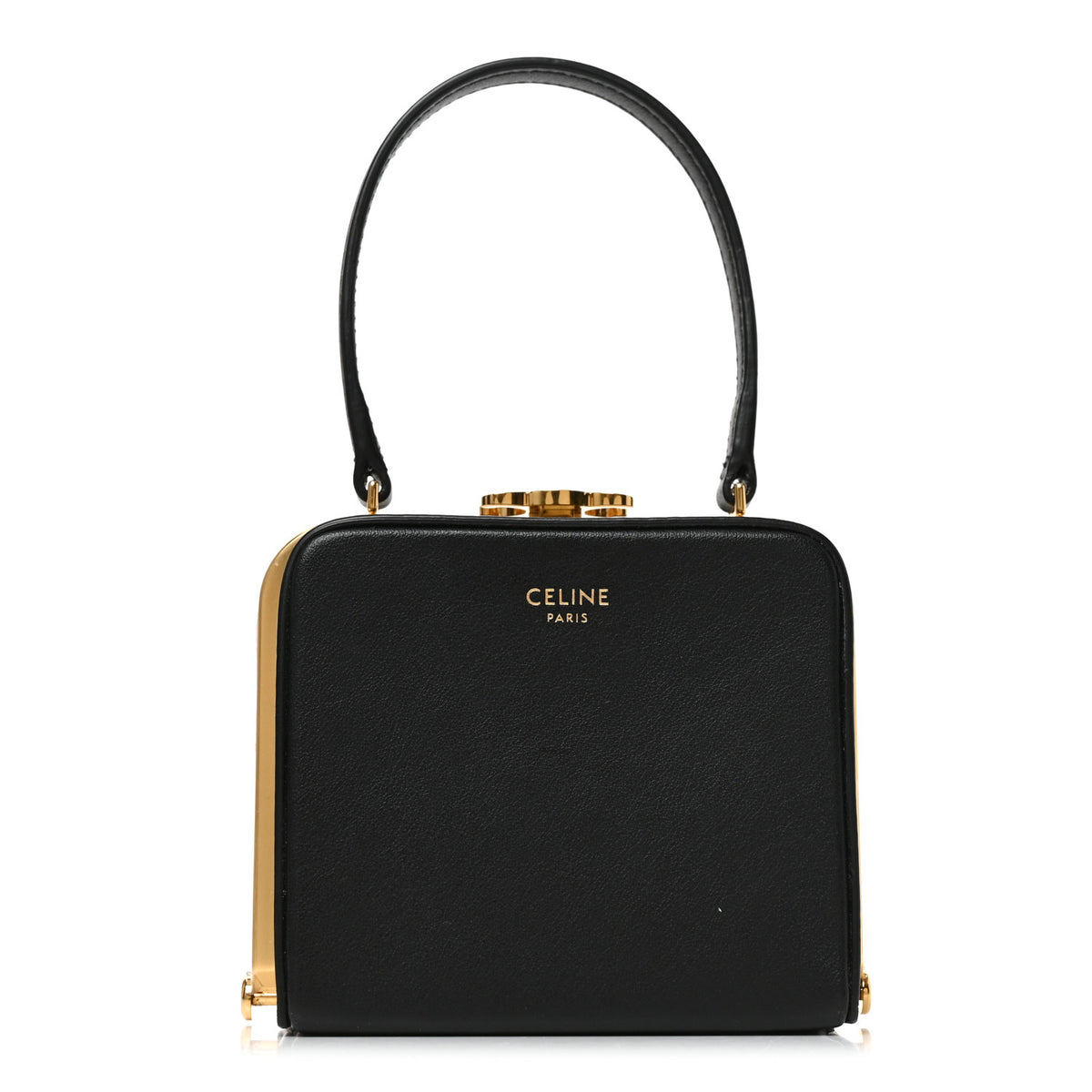 Shiny Calfskin Lana Triomphe Minaudiere Black