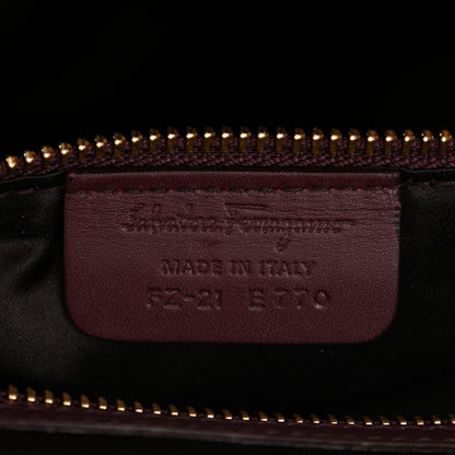 Salvatore Ferragamo Calfskin Fiamma Bag Rouge Black 7 of 8