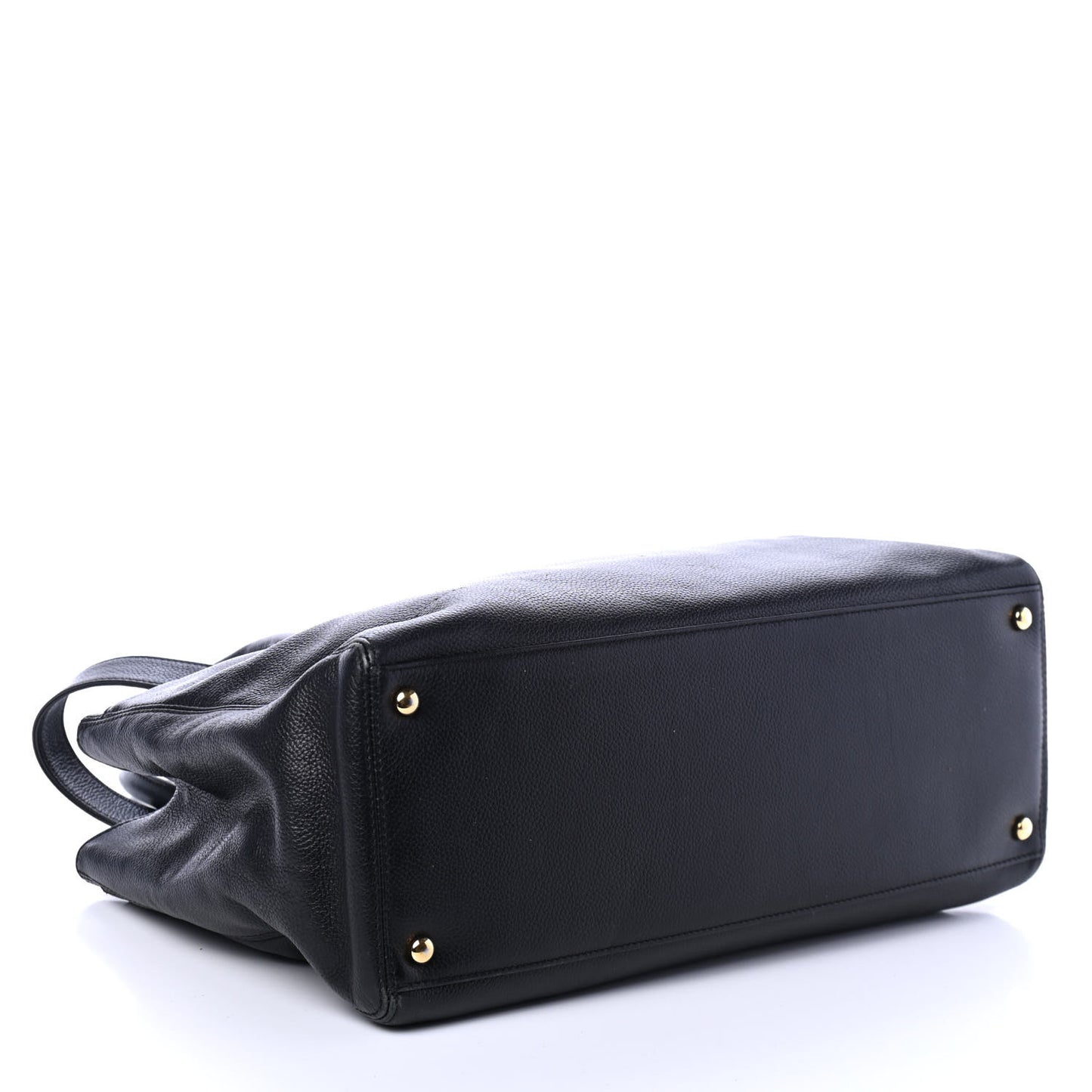 Calfskin Cerf Executive Shopper Tote Black