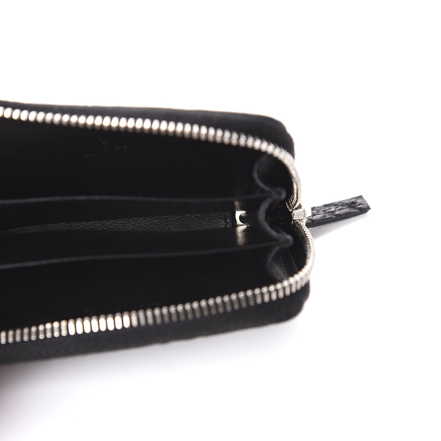 Crocodile Zip Around Card Case Black
