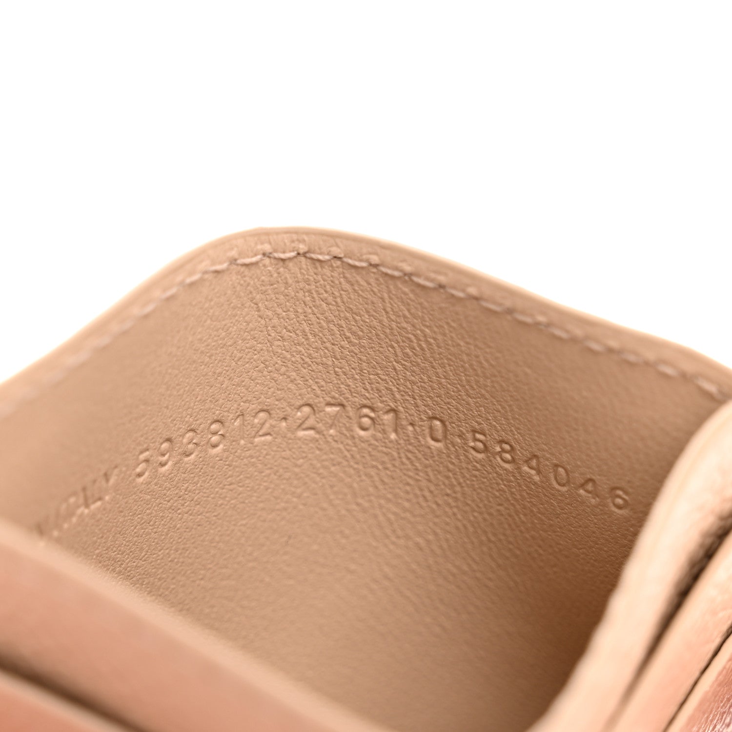 Balenciaga Grained Calfskin Logo Cash Rounded Card Holder Beige 8 of 8