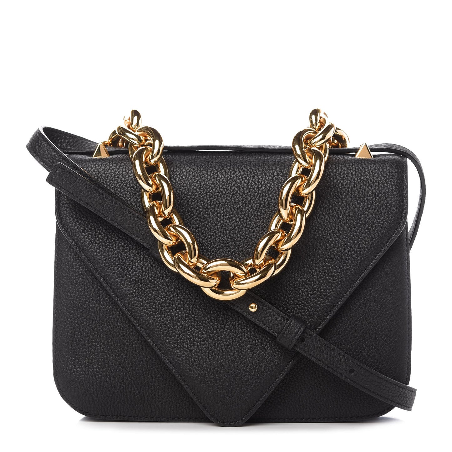 Calfskin Mount Envelope Bag Black