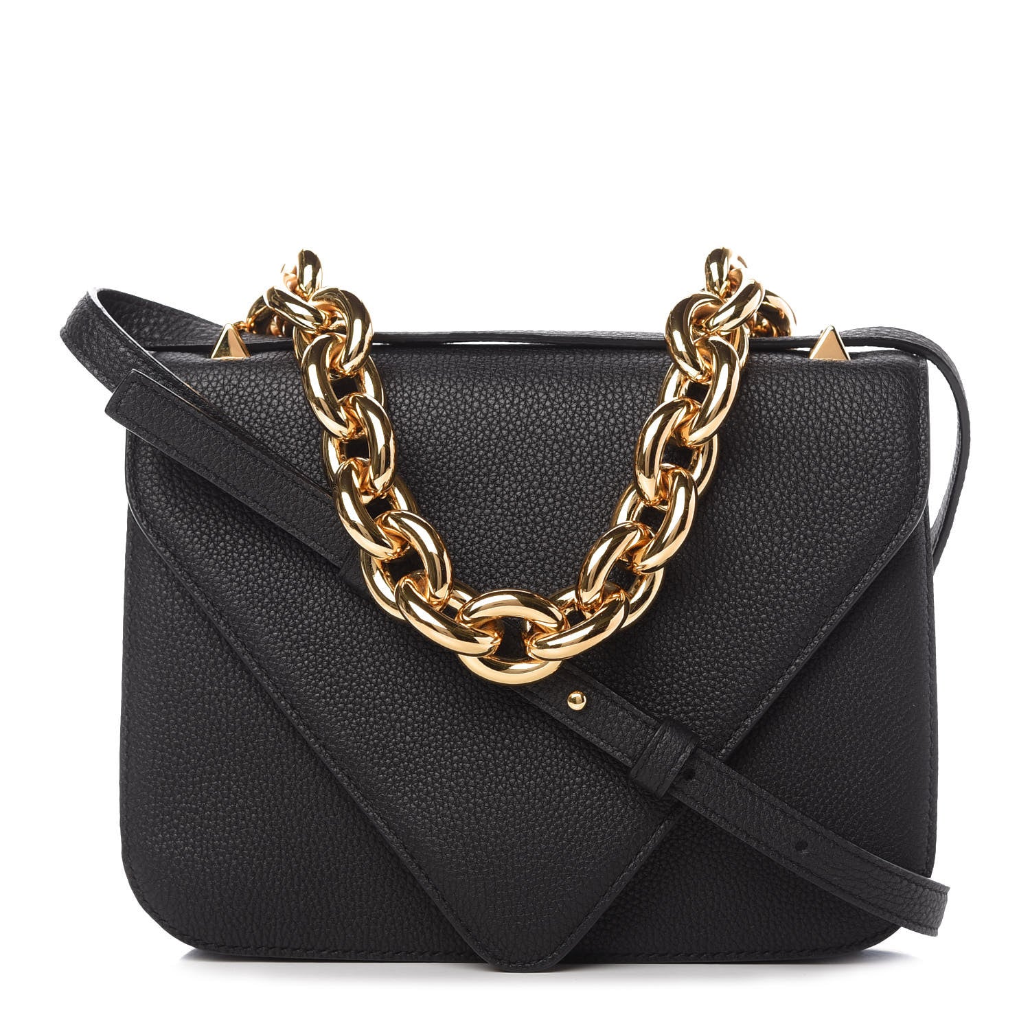 Bottega Veneta Calfskin Mount Envelope Bag Black 1 of 8