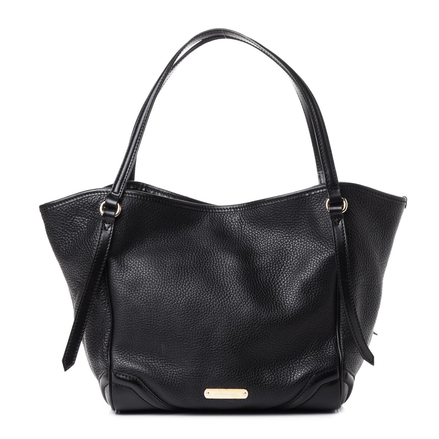 Grainy Calfskin Small Canterbury Tote Black