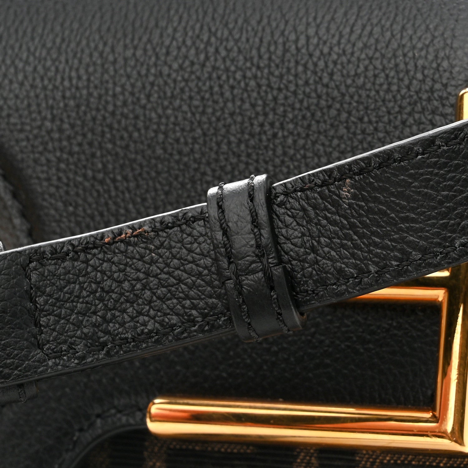 Versace X FENDI Grained Calfskin Fendace Medium La Medusa Top Handle Bag Black Brown 11 of 11