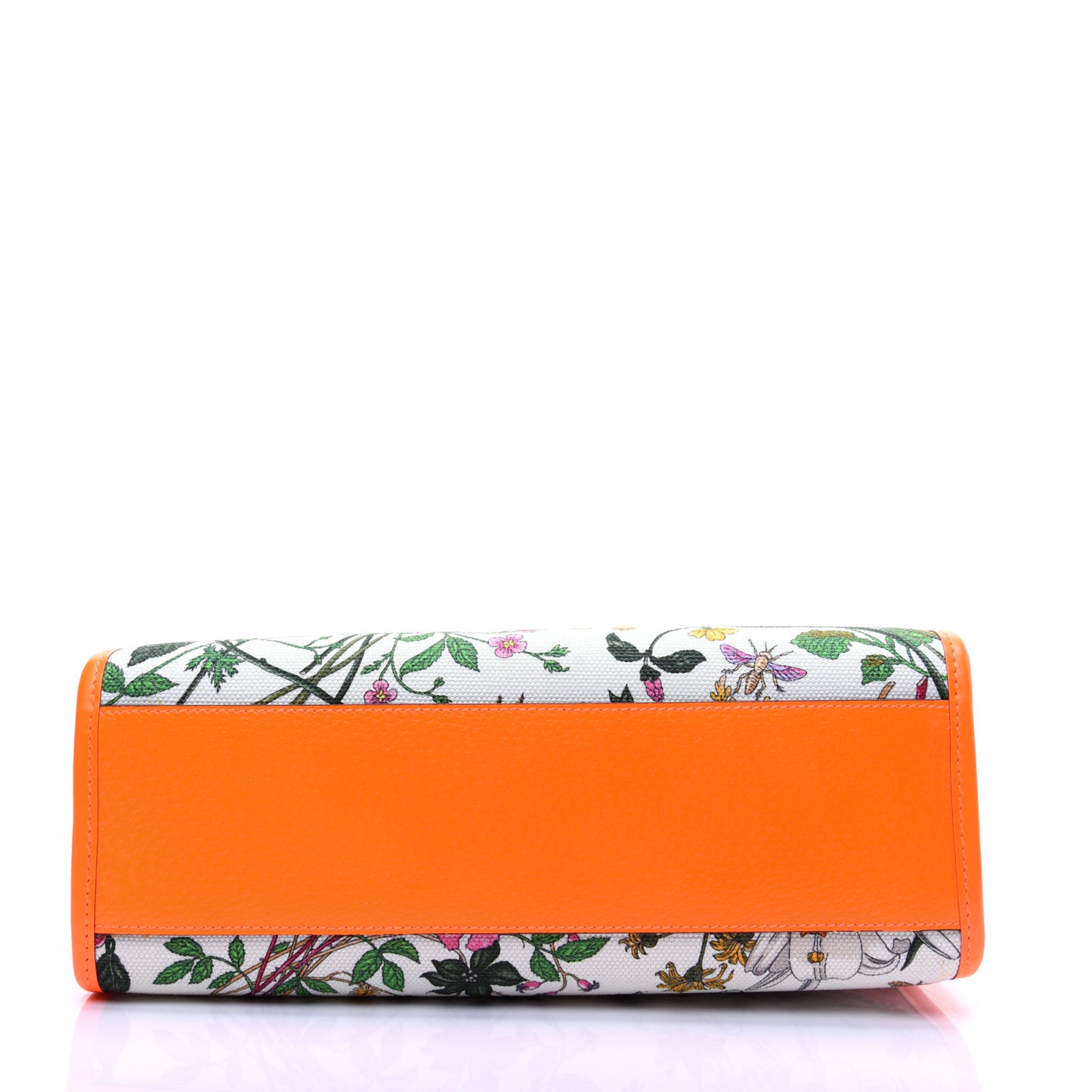 Canvas Medium Flora Tote White Multicolor Orange Fluo