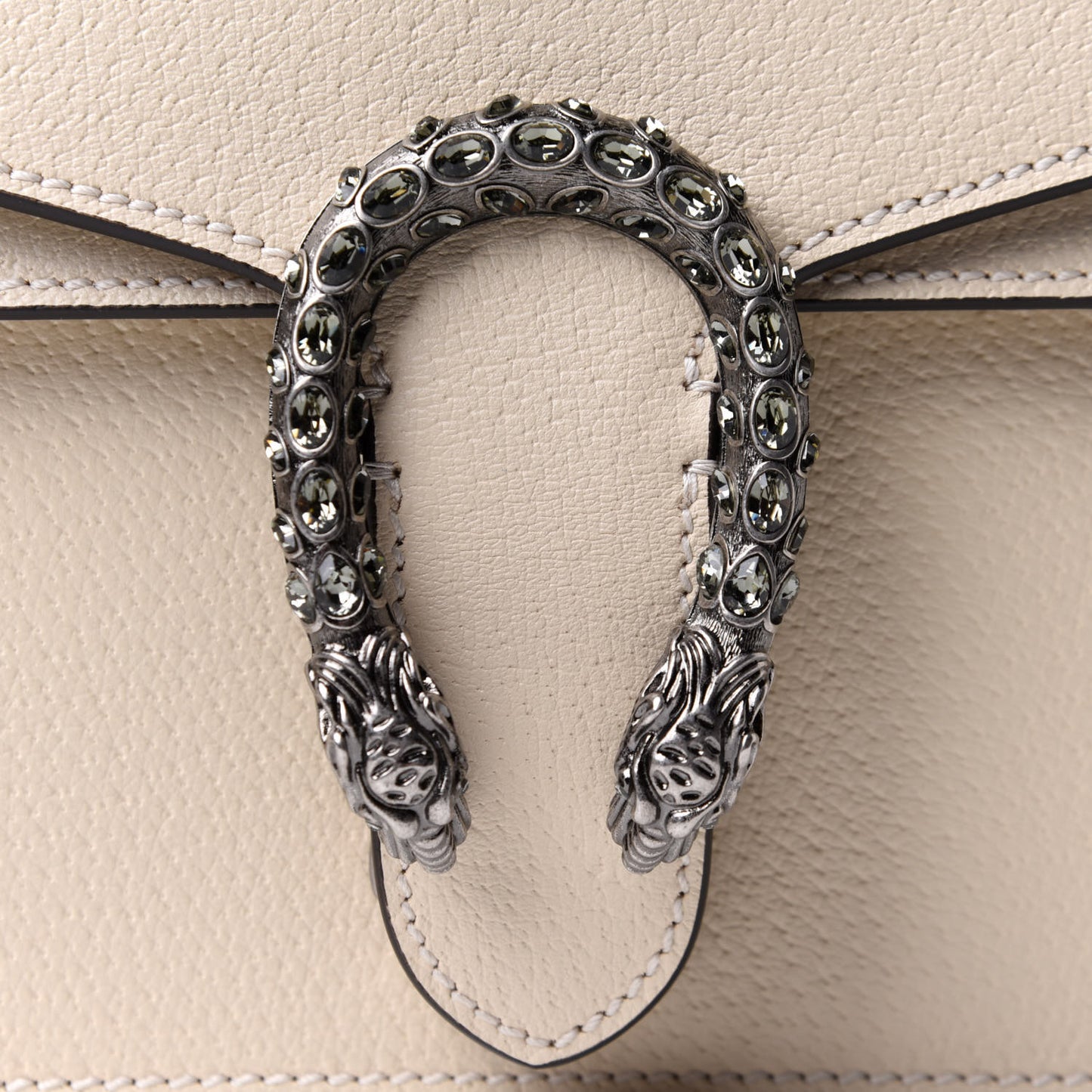 Textured Calfskin Crystal Mini Dionysus Shoulder Bag Mystic White