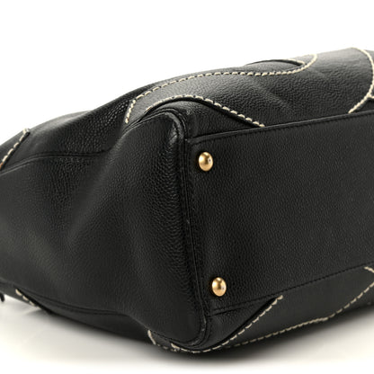 Chanel Caviar CC Stitched Hobo Black 9 of 10