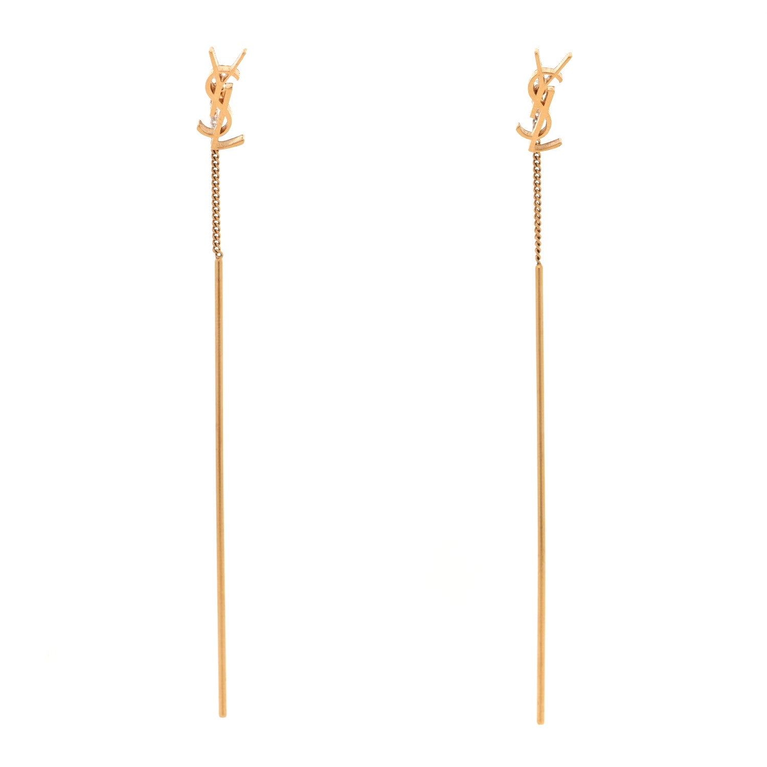 Saint Laurent Metal Opyum Drop Earrings Gold 1 of 3