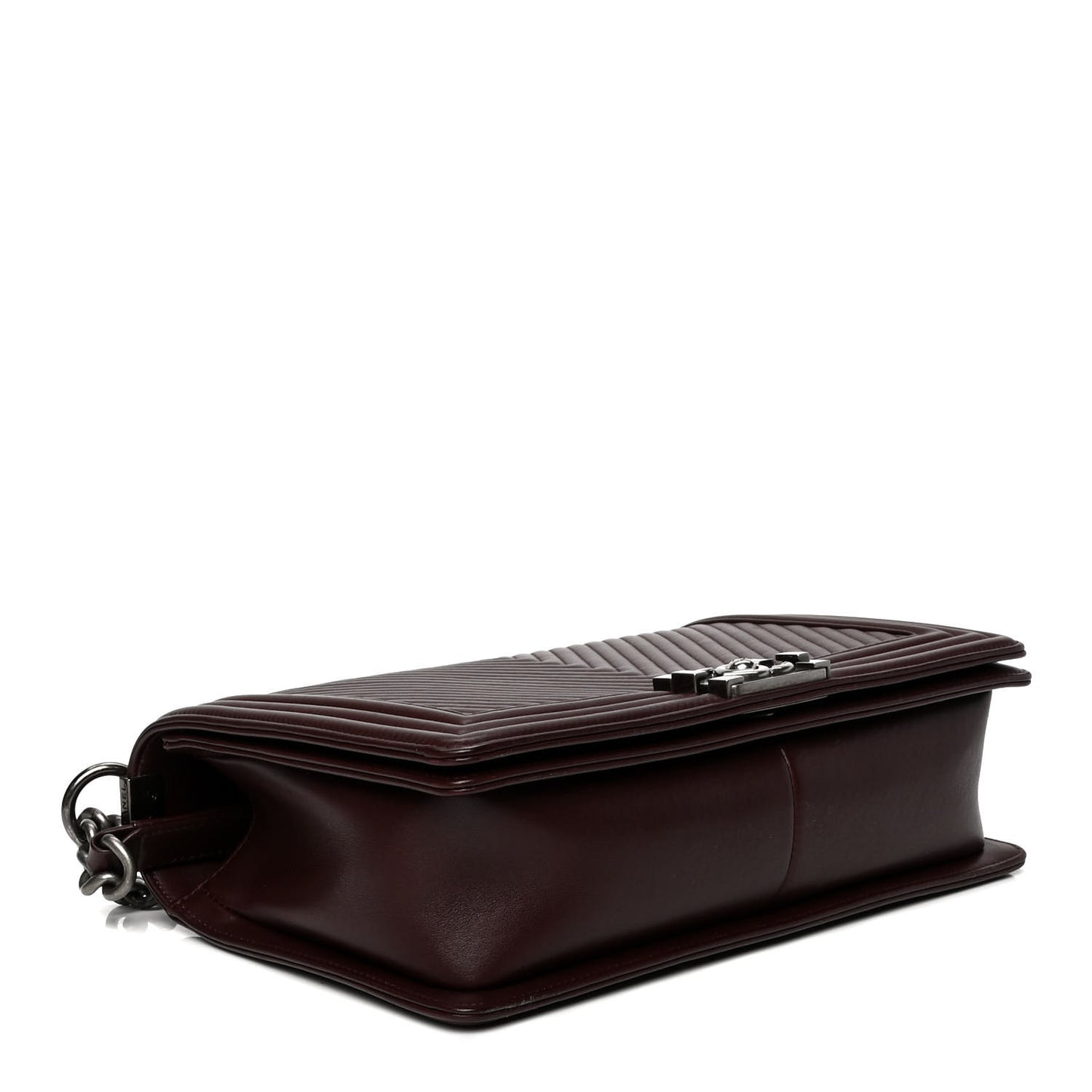 Calfskin Chevron Quilted New Medium Boy Flap Burgundy