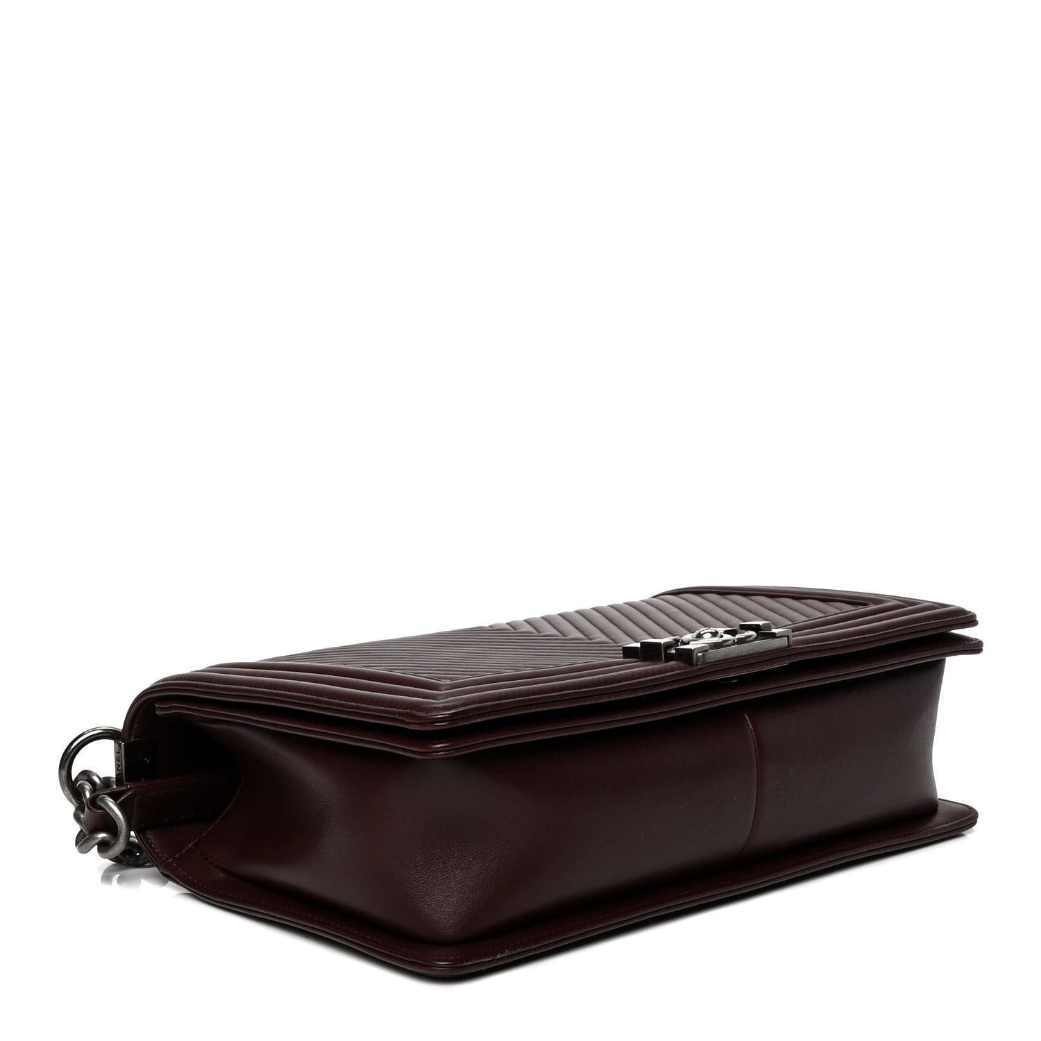 Chanel Calfskin Chevron Quilted New Medium Boy Flap Burgundy 3 of 5