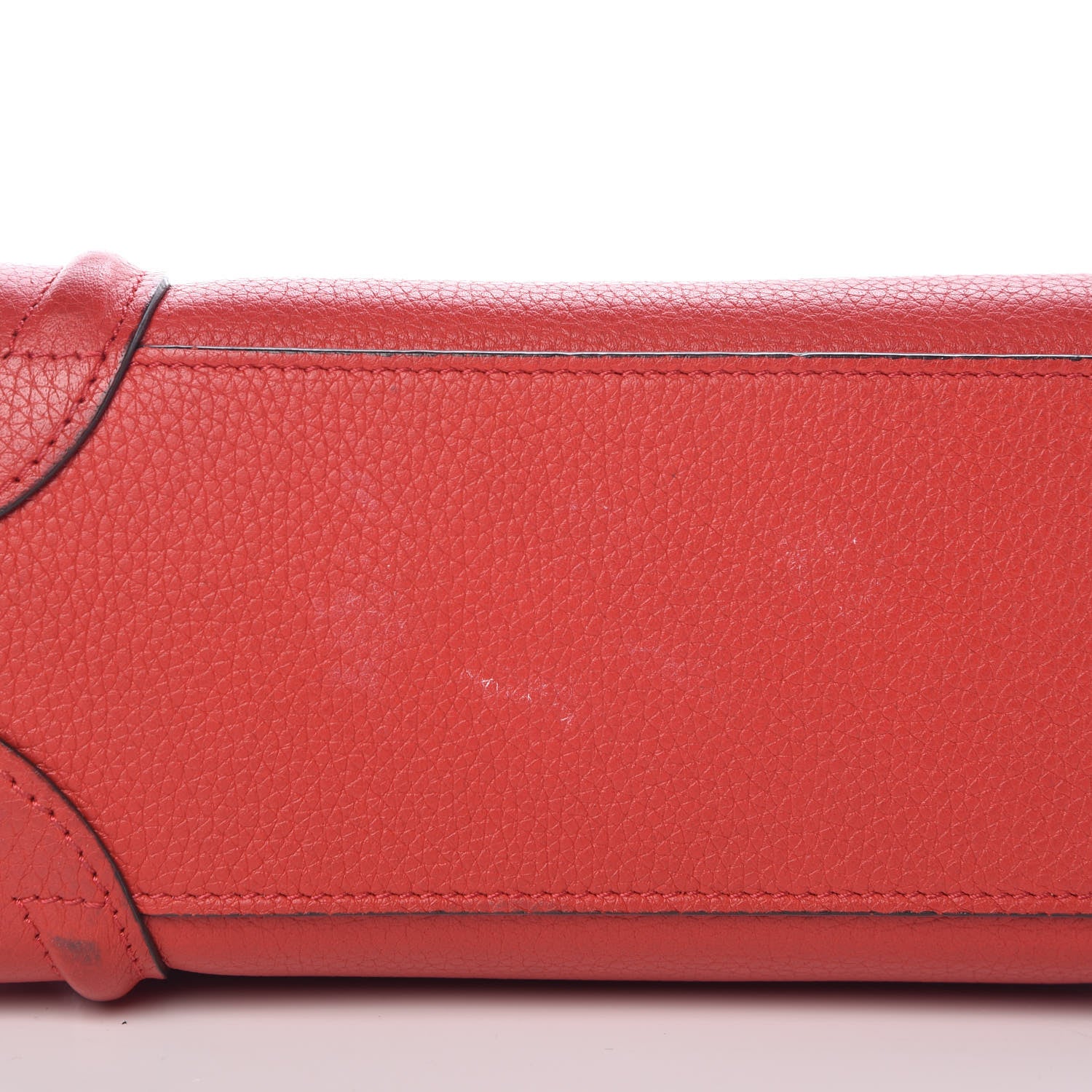 Celine Drummed Calfskin Nano Luggage Coquelicot 8 of 12