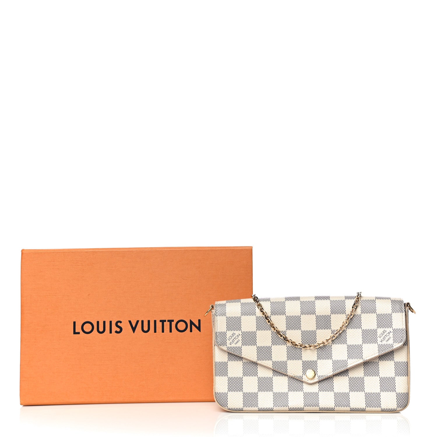 Louis Vuitton Damier Azur Pochette Felicie Chain Wallet Rose Ballerine 18 of 18