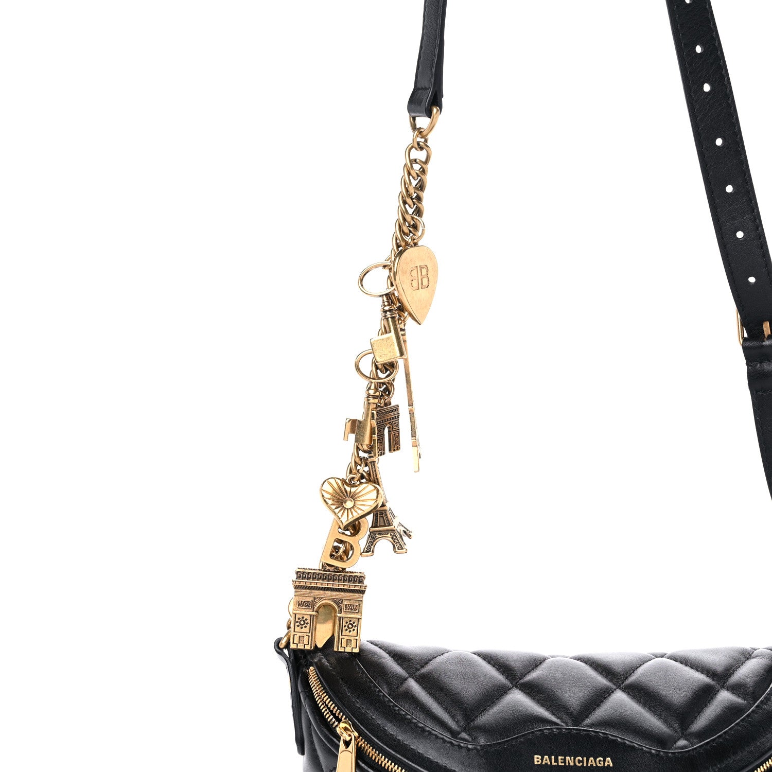 Balenciaga Calfskin Quilted XXS Souveniers Charms Belt Bag Black 8 of 8