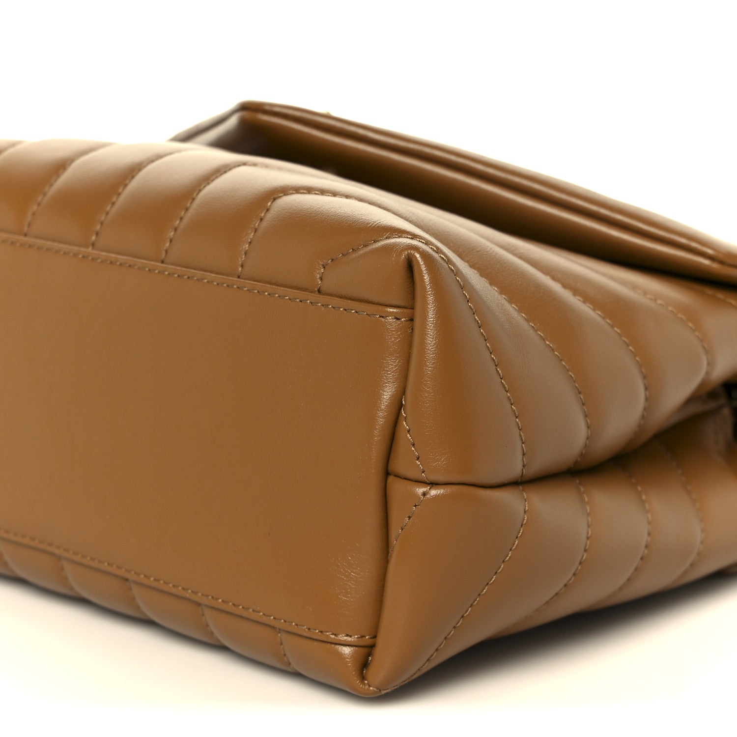 Saint Laurent Calfskin Y Quilted Monogram Small Loulou Chain Satchel Dark Natural 12 of 12
