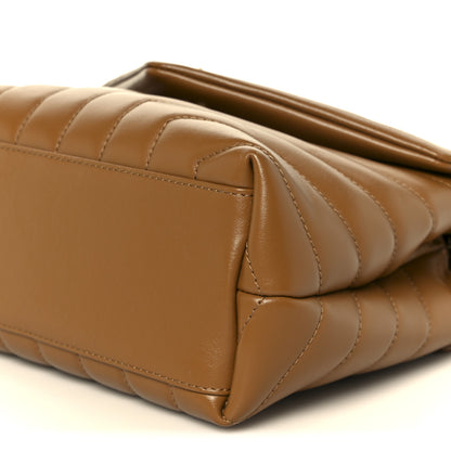 Saint Laurent Calfskin Y Quilted Monogram Small Loulou Chain Satchel Dark Natural 12 of 12