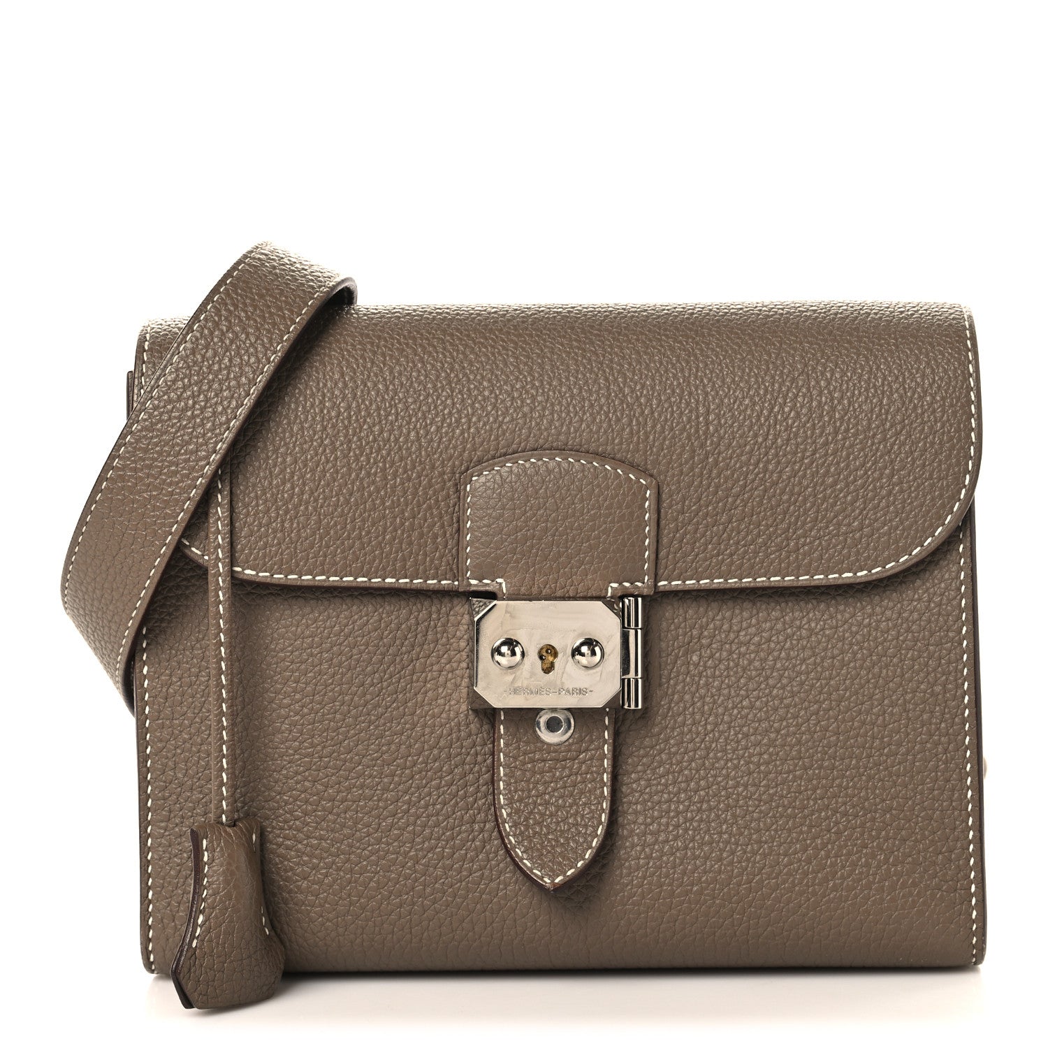 Hermes Togo Sac A Depeches 21 Messenger Bag Etoupe 1 of 12