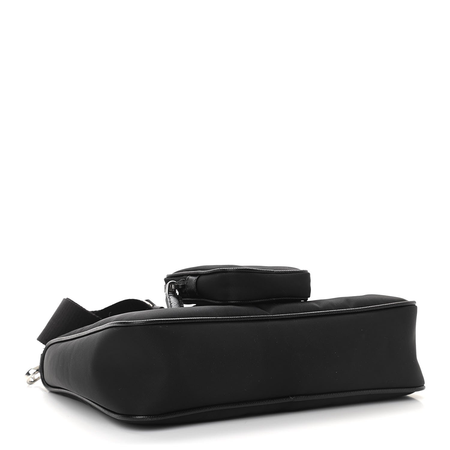 Prada Re-Nylon Saffiano Pocket Zippered Shoulder Bag Black 3 of 11