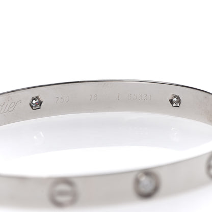 Cartier 18K White Gold 6 Diamond LOVE Bracelet 16 6 of 7