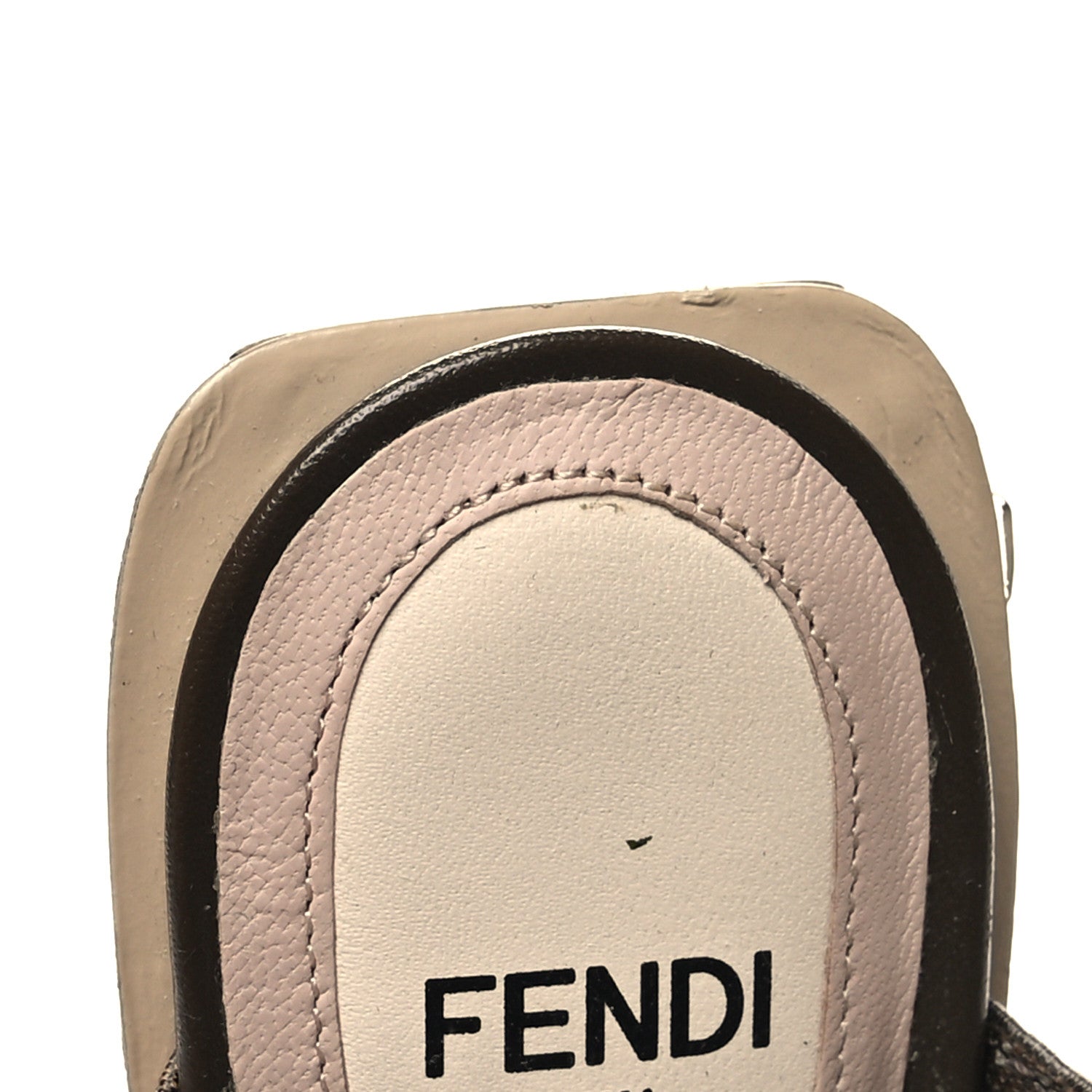 Fendi Glazed Fabric FF Wedge Sandals 35.5 Tobacco Moro 9 of 9
