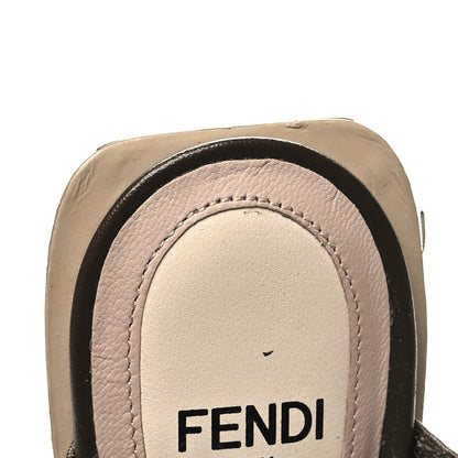 Fendi Glazed Fabric FF Wedge Sandals 35.5 Tobacco Moro 9 of 9