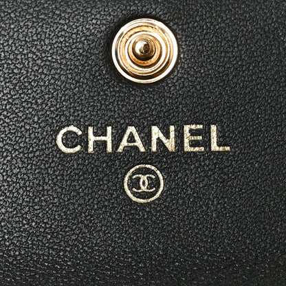 Chanel Calfskin Crocodile Embossed Crococo Flap Cardholder Black 6 of 9