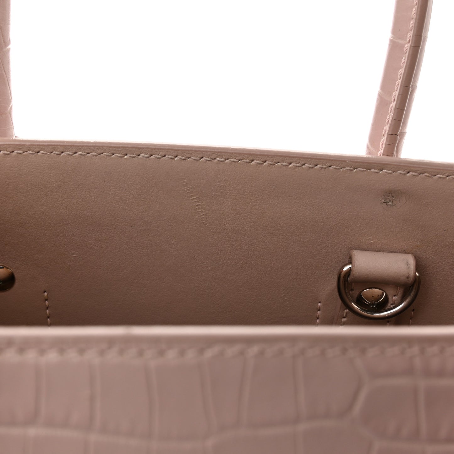 Calfskin Crocodile Embossed Baby Sac De Jour Rose Antic