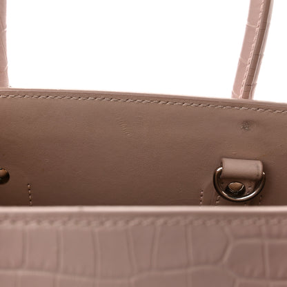 Saint Laurent Calfskin Crocodile Embossed Baby Sac De Jour Rose Antic 15 of 18